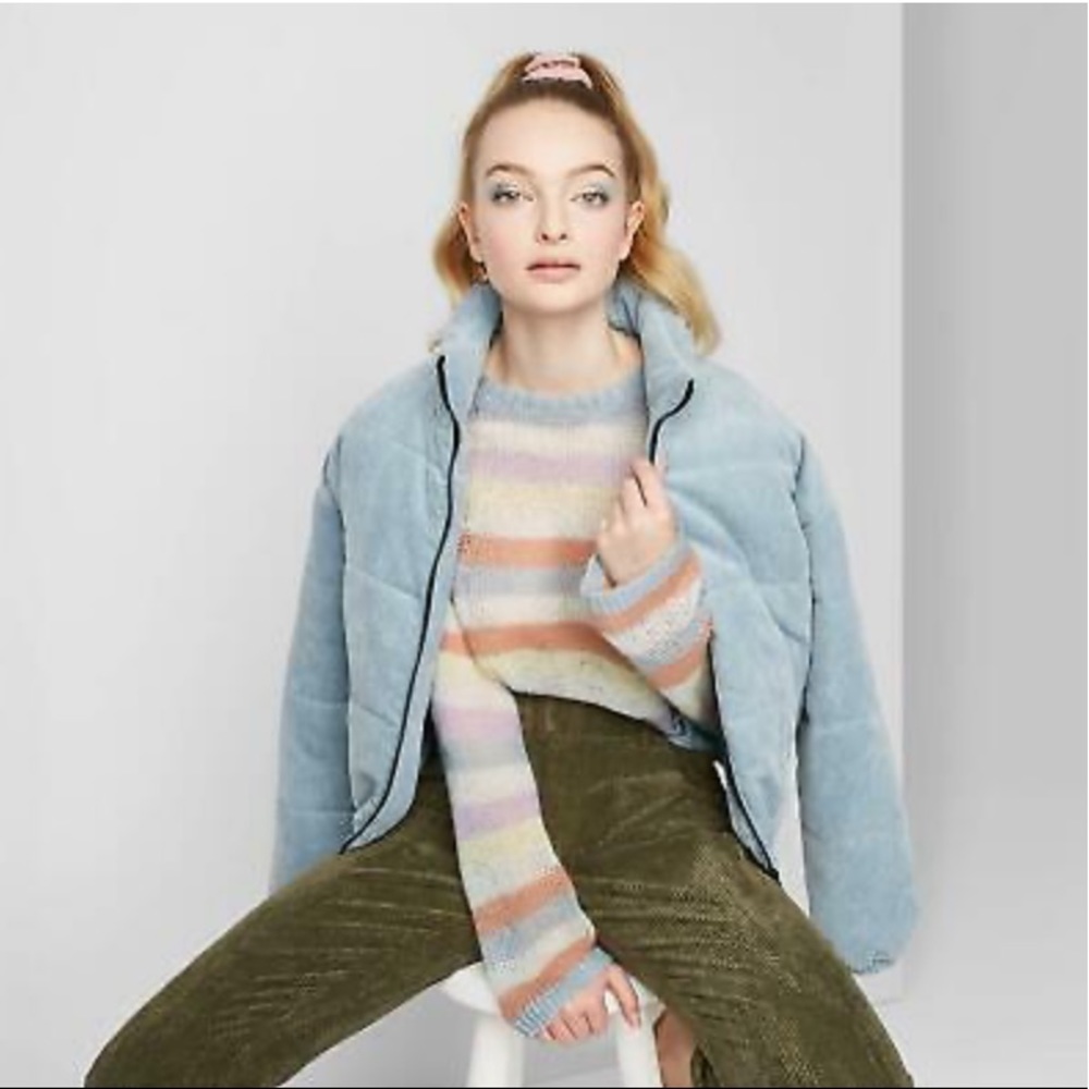 Colorful Striped Crewneck Pullover Sweater